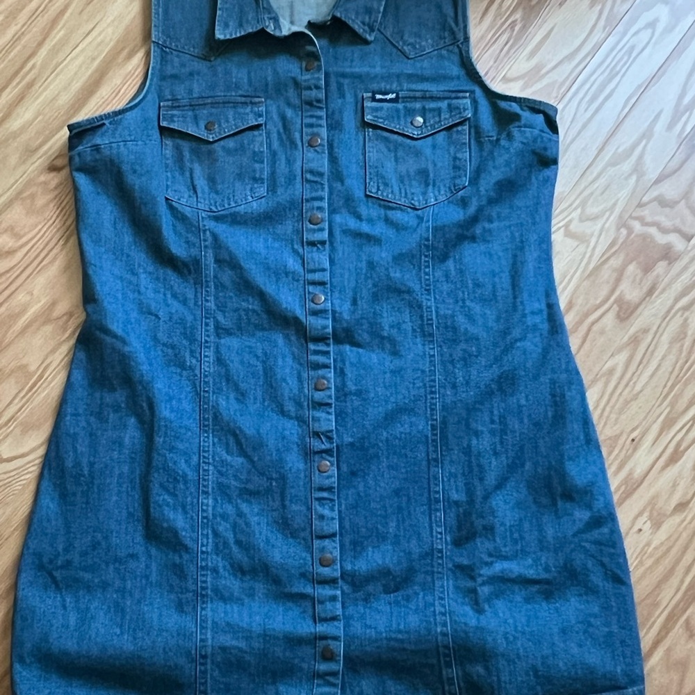 Wrangler Retro Blue Denim Full Button Dress